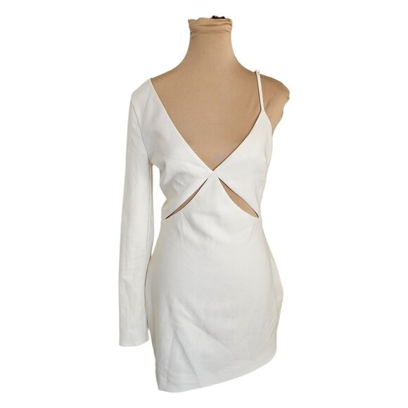 NBD Tobias White One Sleeve Mini Dress Sz S - Picture 5 of 11